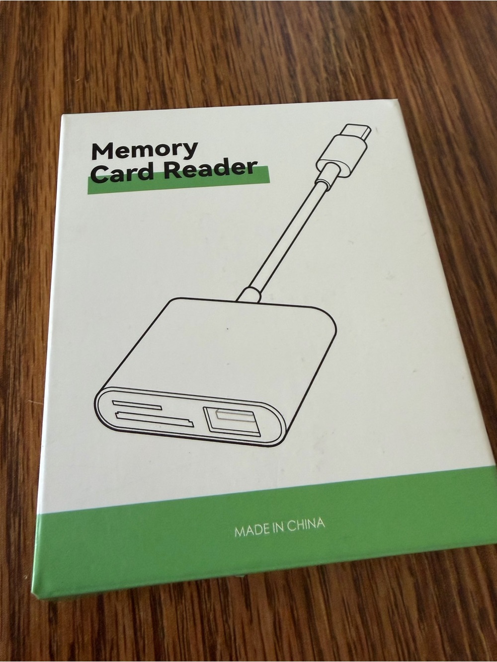 White Memory Card Reader with USB-C Connector